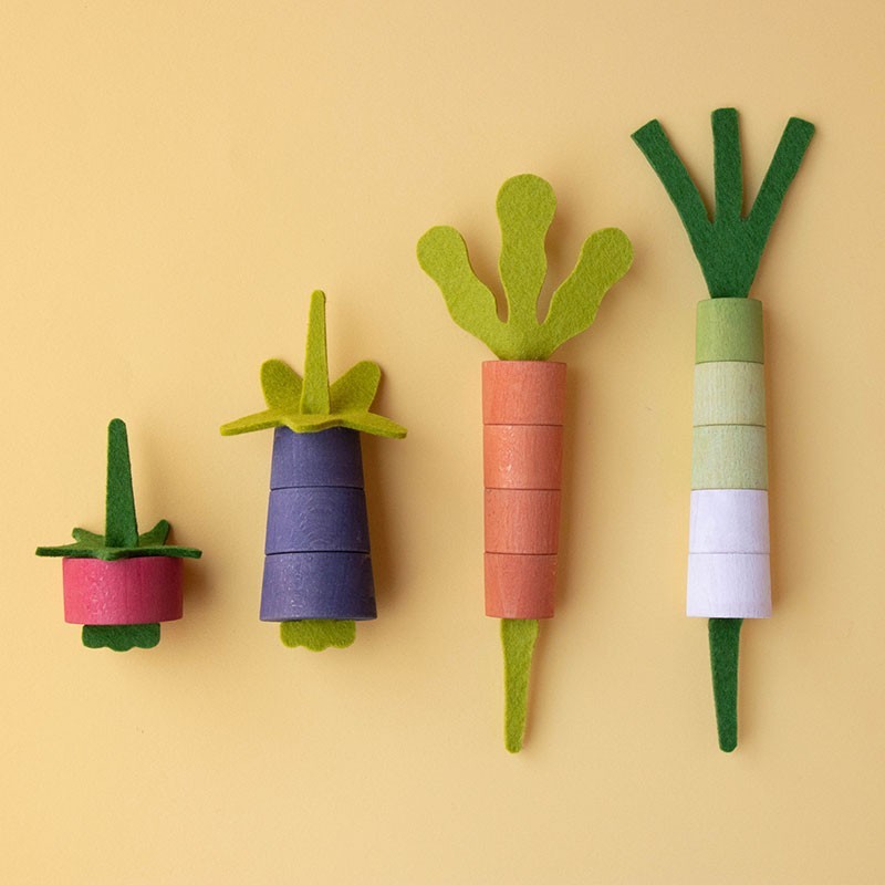 jouet en bois à enfiler les légumes